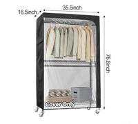 Funda para perchero con tela Oxford 210D impermeable, diseño resistente al polvo, parte frontal de PVC transparente para visibilidad de la ropa, cierre de cremallera y compartimentos laterales de