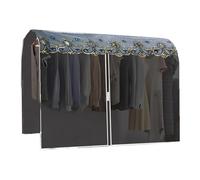 Funda para Perchero de PEVA translúcida con Borde de Encaje Impermeable Apta para Perchas de una y Dos Barras Color Negro 60 x 110 cm / 24 x 43 Pulgadas