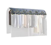 Funda para Perchero de PEVA translúcida con Borde de Encaje Impermeable Apta para Perchas de una y Dos Barras Blanca 60 x 110 cm / 24 x 43 Pulgadas