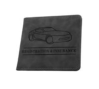 Funda para Permiso de Conducir y Seguro de Coche en Pu Negro 1 Pieza