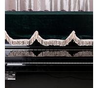 Funda para piano de 88 teclas, protector de piano antipolvo medio cubierto de terciopelo suave con borde de volante fino para pianos verticales de cola, verde oscuro, morado y (verde oscuro)