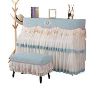 Funda Para Piano De Cola Conjuntos de fundas Piano vertical encaje, funda protectora General, for asientos taburete, decoración del hogar(Blue,Piano - Double Stool)