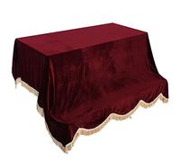Funda para piano de cola de 20 x 150 cm, cubierta protectora contra el polvo, tela pleuche, tela decorativa para piano completo para pianista principiante (Red)