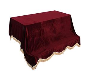 Funda para piano de cola de 20 x 150 cm, cubierta protectora contra el polvo, tela pleuche, tela decorativa para piano completo para pianista principiante (Red)