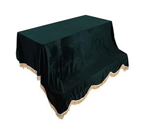 Funda para piano de cola de 20 x 150 cm, cubierta protectora contra el polvo, tela pleuche, tela decorativa para piano completo para pianista principiante (Green)