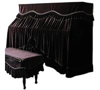 Funda Para Piano De Cola Funda for Piano, funda completa de tela terciopelo dorado, for eléctrico, for taburete, juego grueso dos piezas(Brown,Single Stool Set)