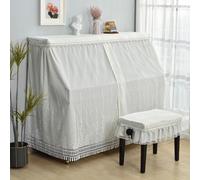 Funda para piano, protector elegante de satén jacquard, resistente a los arañazos y al polvo, fácil de limpiar y ligero, ideal para uso en estudios domésticos.-Color 2||Double Stool 76 * 36cm