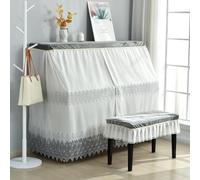 Funda para piano, protector elegante de satén jacquard, resistente a los arañazos y al polvo, fácil de limpiar y ligero, ideal para uso en estudios domésticos.-Color 3||Double Stool 76 * 36cm
