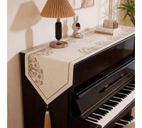 funda para piano Tapete Para Piano Vertical, Fondo Antideslizante, Con Almohadilla Protectora Para Piano De 30 Cm Para Mesa, Escritorio, Tocador, Entrada(Style-C,30x140cm/11.8x55.1in)