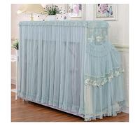 Funda para piano vertical, Camino de mesa tela decorado con exquisito bordado macramé for uso universal(Blue)