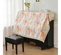 Funda para piano vertical, Gold Lace Ruffle Upright Piano Cover With Stool Multicolor Multiple Sizes(Cluster of Golden,(Piano+Single Stool) Cover)