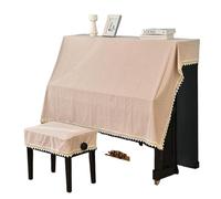 Funda para piano vertical, Gold Lace Ruffle Upright Piano Cover With Stool Multicolor Multiple Sizes(Cardamom Year,Double stool cover 76 * 36cm)