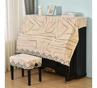 Funda para piano vertical, Gold Lace Ruffle Upright Piano Cover With Stool Multicolor Multiple Sizes(Clear and Gentle,Double stool cover 76 * 36cm)