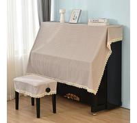 Funda para piano vertical, Gold Lace Ruffle Upright Piano Cover With Stool Multicolor Multiple Sizes(Kim Sei Nian,Single stool cover 56 * 36cm)