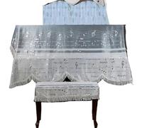 Funda para piano vertical, Piano Cover Multicolor Cloth Print Tassel 150cm Upright Multiple Sizes(Light Grey,Only Piano cover)