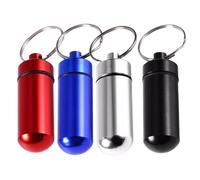 Funda para píldora de bolsillo, llavero - organizador de píldoras portátil, soporte para medicamentos compactos, caja de píldora de metal impermeable, contenedor de cápsulas para cartera, viaje, uso