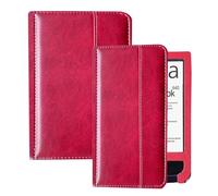 Funda para PocketBook Aqua/2 Modle: 640/641 e-Reader Funda de piel sintética para PocketBook Aqua 2 Smart Slim Folio Cover Case con Auto Sleep/Wake para PocketBook Case (Wine Red)