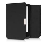 kwmobile Carcasa Compatible con Pocketbook Touch Lux 4/5/Touch HD 3/Color (2020)/ Vivlio Lux 5 Funda - Funda con Tapa y Cierre magnético de Cuero sintético - Negro
