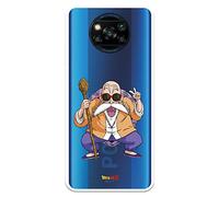 Funda para Poco X3 Oficial de Dragon Ball Maestro Mutenroshi para Proteger tu móvil. Carcasa para Xiaomi de Silicona Flexible con Licencia Oficial de Dragon Ball.
