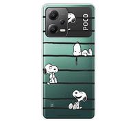 Funda para Poco X5 5G Oficial de Peanuts Snoopy Rayas para Proteger