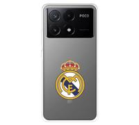 Funda para Poco X6 Pro del Real Madrid Escudo Real Madrid tansparente para Proteger tu móvil. Capa de Silicona Flexible con Licencia Oficial Real Madrid