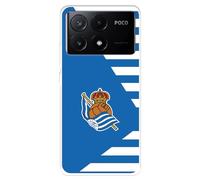 Funda para Poco X6 Pro del Real Sociedad de Fútbol Real Rayas horizontales tansparente para Proteger tu móvil. Capa de Silicona Flexible con Licencia Oficial