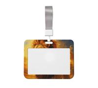 Funda para porta credencial con diseño de majestuoso león de pie entre las olas, cuerda para colgar, carcasa protectora para el pecho