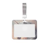Funda para porta credencial con diseño de unicornio majestuoso con destellos pastel blancos de ensueño, cuerda para colgar y protector de pecho.