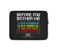 Funda para Portátil Antes De Que Me Molestes Soporte Técnico Técnico Divertido Funda Portátil Impermeable Antigolpes Tableta Maletín 15In, para Laptop, Computadoras Portátiles