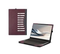Funda para portátil ASUS Zenbook S 14 (UX5406 UX5406SA) | Zenbook A14 UX3407 UX3407QA UX3407RA14 Funda protectora de piel sintética desmontable (rojo vino)