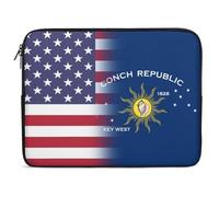 Funda para Portátil Bandera De Key West De La República De Conchas De EE. UU. Funda para Computadora Portátil Anti-Rasguños Personalizado Protectora para Portátiles, para Office, Travel, 15In