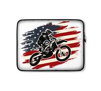 Funda para Portátil Bandera Estadounidense De Motocross Y Motocross para El 4 De Julio Funda Portátil Personalizado Moda Maletin Portatil 15In, para Hombre, Computadoras Portátiles