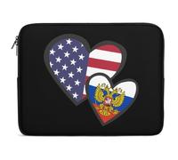 Funda para Portátil Bandera Rusa De EE. UU. con Corazones Entrelazados Ordenador Portátil Caso Anti-Rasguños Multicolor Protectora para Portátiles, para Mujer, Travel, Laptop, 15In