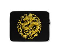 Funda para Portátil Círculo Tradicional Chino De Dragón Amarillo Funda Ordenador Portatil Multicolor Impermeable Maletin Portatil 15In, para Laptop, Hombre