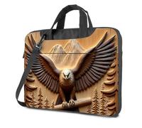 Funda para portátil con diseño de águila tallada con montañas y árboles, bolsa para portátil de 17 pulgadas, funda para portátil de 16 pulgadas (29 x 38 cm)