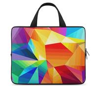 Funda para portátil con diseño geométrico arcoíris ultrafina, ligera e impermeable, de 10 pulgadas, material de neopreno duradero, bolsa protectora portátil con correa de mano