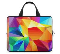 Funda para portátil con diseño geométrico arcoíris ultrafina, ligera e impermeable, de 12 pulgadas, material de neopreno duradero, bolsa protectora portátil con correa de mano