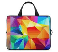 Funda para portátil con diseño geométrico arcoíris ultrafina, ligera e impermeable, de 13 pulgadas, material de neopreno duradero, bolsa protectora portátil con correa de mano