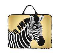 Funda para portátil con estampado de cebra en blanco y negro de 16.5 x 12.2 pulgadas, doble uso comercial e informal, adecuada para algunos portátiles