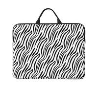 Funda para portátil con estampado de cielo con lunas y estrellas de 35.6 cm, asa portátil, viaje de negocios, bolsillo para accesorios para laptop, tableta, Zebra Stripes, Talla única