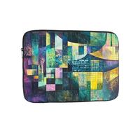 Funda para portátil con estampado de cuadrícula de acuarela de 17 pulgadas, delgada y portátil, adecuada para viajes de oficina y viajes