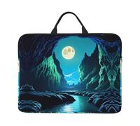 Funda para portátil con estampado de cueva de luna de agua de 16.5 x 12.2 pulgadas, doble uso comercial e informal, adecuada para algunos portátiles