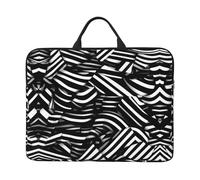 Funda para portátil con estampado de líneas blancas y negras de 16.5 x 12.2 pulgadas, doble uso comercial e informal, adecuada para algunos portátiles