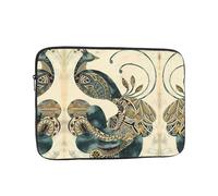 Funda para portátil con estampado de pavo real, funda para portátil de 15 pulgadas, adecuada para viajes y viajes de negocios