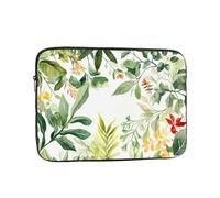 Funda para portátil con estampado de plantas de acuarela de 10 pulgadas, delgada y portátil, adecuada para viajes de oficina y viajes