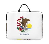 Funda para portátil con la bandera del estado de Illinois (16.5 x 12.2 pulgadas), adecuada para viajes diarios, turismo, viajes de negocios, viajes, etc.