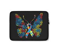 Funda para Portátil Concienciación sobre El Autismo De Mariposas Funda para Portatil Anti-Rasguños Funda para Computadora Portátil Impermeable Ordenador Portátil Caso, para Laptop, 15in