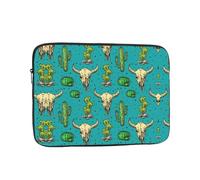 Funda para portátil de 10 a 17 pulgadas, diseño de cactus y calavera de toro, a prueba de golpes, resistente a salpicaduras, para MacBook HP, Dell, Lenovo, Asus