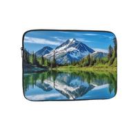 Funda para portátil de 10 pulgadas, funda para portátil con reflejo de montaña en el lago, funda de transporte a prueba de golpes para hombres y mujeres