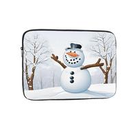 Funda para portátil de 10 pulgadas, funda protectora suave con estampado de Feliz Navidad con muñeco de nieve, bolsa delgada y ligera, especialmente compatible con MacBook de 10 pulgadas, se adapta a